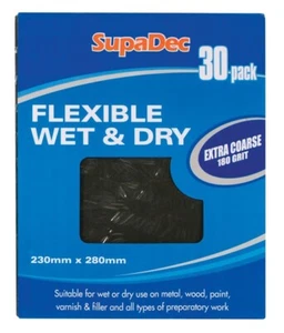 30x SupaDec Wood Paint Plaster Finishing Flexible Wet & Dry Sandpaper - Fine - Picture 1 of 1