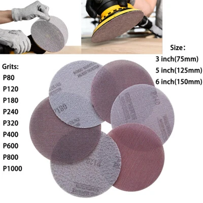 3 inch，5 inch，6 inch Sanding Discs 80 to 1000 Grits Hook and Loop Mesh Sandpaper - Image 1 of 4