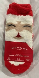 Wondershop Santa toddler Cozy Crew Socks 2 pack NWT Non Slip Holiday - Picture 1 of 2