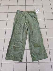 NWT Women's Size 14 Falls Creek Wide Leg Green Corduroy High-Waist Flare Pants - Picture 1 of 12