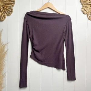 Mediano NWoT Free People We The Free Scrunch Crop Waffle Tejido Manga Larga Térmico - Imagen 1 de 3