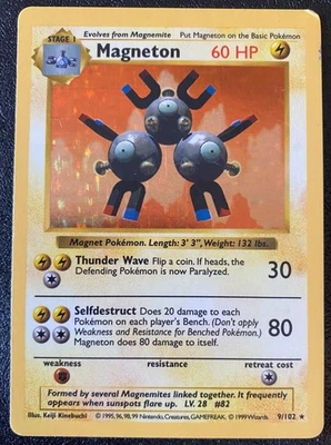 Magneton 9/102 Shadowless Base Set (1999) Vintage WOTC Holo Rare - MP - Image 1 of 4