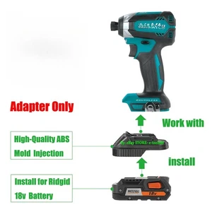 1 Adapter geeignet für Ridgid 18 V Li-Ion Akkus für Makita 18 V Bediengerät System Werkzeug - Bild 1 von 8