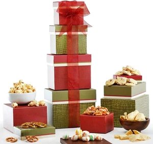 Gourmet Food Gift Basket Tower Snack Gift for Families, Men, Women, College - Picture 1 of 12