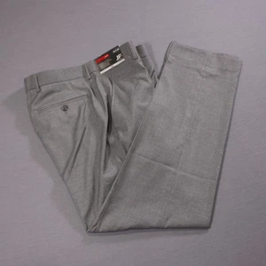 JF J.Ferrar Mens Slim Gray Stretch Dress Pants Flat Front New With Tag 36" X 32" - Picture 1 of 11