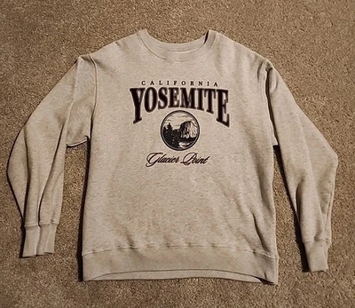 Hollister Yosemite Glacier Point 灰色运动衫男女通用 XS 套衫圆领复古 — 第 1/4 张图片