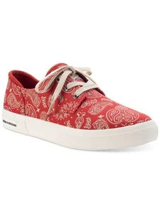 SUN STONE Mens Red Kiva Round Toe Platform Lace-Up Sneakers Shoes 7.5 M - Picture 1 of 11
