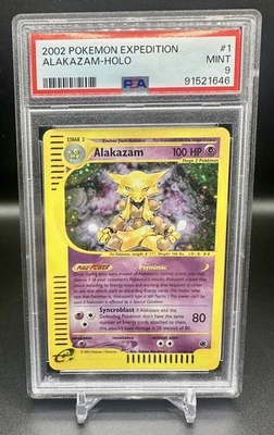 2002 Pokémon Expedition Alakazam 1/165 Holo PSA 9 - Image 1 of 2