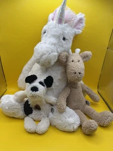 Jellycat London Lot Of 3 Bashful Puppy Unicorn And Giraffe - Picture 1 of 7
