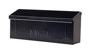 Townhouse Galvanized Steel, Wall-Mount Mailbox, Black Small - Picture 1 of 8