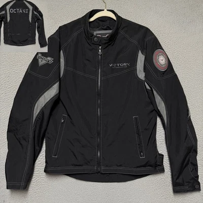 Куртка мужская Victory Octane 1200cc средняя нейлоновая на молнии черная для езды на мотоцикле - Изображение 1 из 4