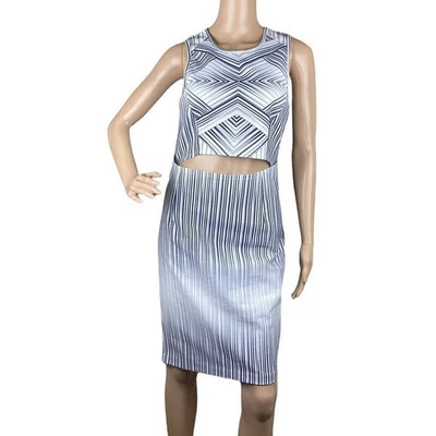 Nuevo Vestido Torn By Ronny Kobo Para Mujer Blanco Negro Rayas Sin Mangas Recortado L Foto 1 de 4