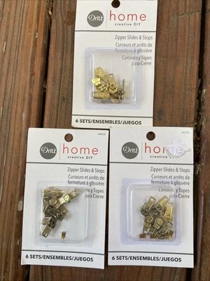 Dritz Upholstery Zipper Slides & Stops Brass (6-Sets) (44232) 3 Packages = 18 - Image 1 of 4