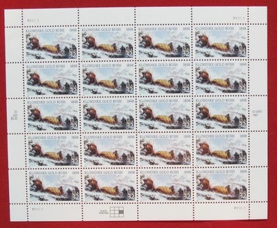 Two (2) Sheets x 20 = 40 of KLONDIKE GOLD RUSH 32¢ US Postage Stamps, USA # 3235 - Image 1 of 3