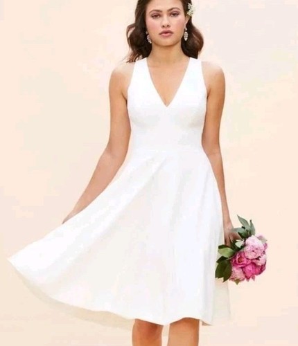 OFF WHITE ABITO LA POPOLAZIONE Abito da cocktail donna bianco sporco Catalina aderente e svasato S