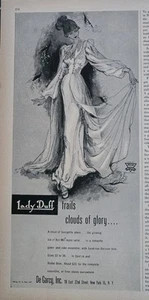 1947 women's Lady Duff Lace Lingerie Gown clouds of glory vintage fashion ad - Picture 1 of 1