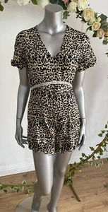 Mono Influence Talla 12 Beige Estampado Leopardo Crochet Inserto Mono NUEVO KY95 - Imagen 1 de 12