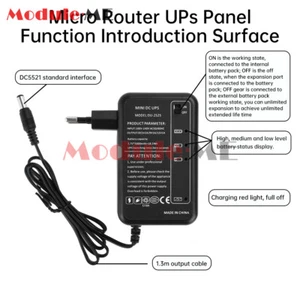 5V 9V 12V 5000Mah UPS Backup Power Supply Adapter For Router Optical Cat Camera - Picture 1 of 23