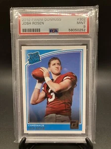 JOSH ROSEN 2018 DONRUSS RATED ROOKIE #302 RC PSA 9 MINT Browns Cardinals - Picture 1 of 11