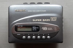 Vintage Aiwa HS-TX337 Stereo Radio Cassette Player Black AM/FM Tested Works - Picture 1 of 4