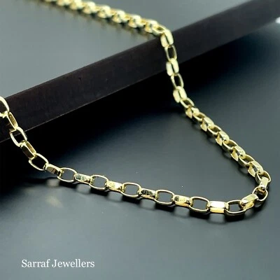 Collar de cadena Belcher de oro amarillo de 9 quilates genuino con sello 375 2,5 mm NUEVO Foto 1 de 4