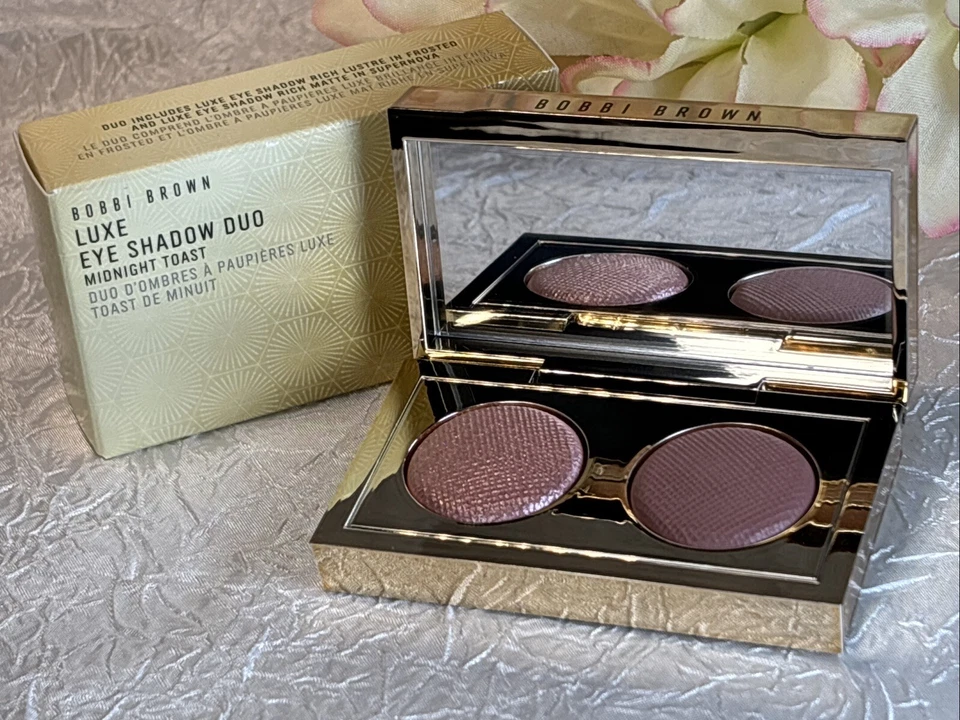Bobbi Brown Luxe Eye Shadow Duo Midnight Toast Frosted Supernova NIB LimEd Free - Image 1 of 2