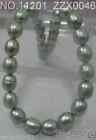 new 11-13mm tahitian silver gray baroque pearl necklace 18" silver Clasp
