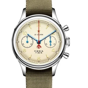 71. Aniversario ESTRELLA ROJA 1963 GAVIOTA ST1901 cronógrafo reloj de aviador C3 30M 316L - Imagen 1 de 31