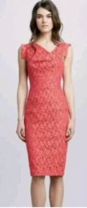 BLACK HALO Jackie O Lace Sheath Floral Dress Pink 12 - Picture 1 of 7