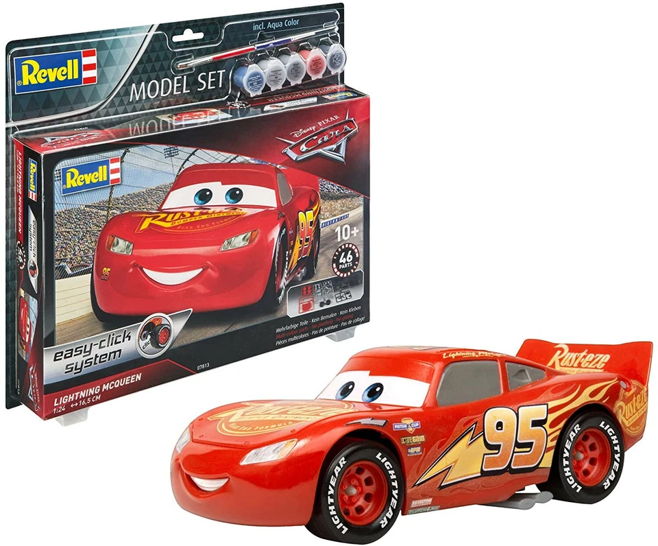 REVELL 1:24 KIT IN PLASTICA SENZA USO DI COLLA - CARS SAETTA MCQUEEN ART 07813 - Immagine 1 di 4
