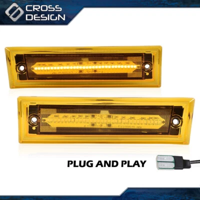 Ajuste para 81-91 Chevrolet GMC C10 C20 C30 LED Luz de marcado frontal Lente naranja Foto 1 de 4