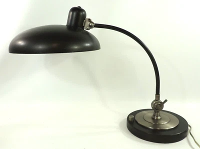 Lámpara de mesa de escritorio President de metal sombreado ajustable bronce oscuro cepillado plateado - B Foto 1 de 4