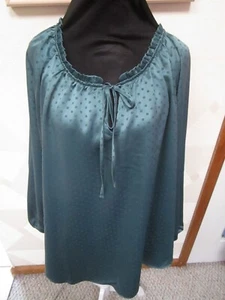 LAUREN CONRAD-VERDE AZULADO-MANGA LARGA-CUELLO CORBATA-BLUSA-TOP-TALLA-2X-NUEVO CON ETIQUETAS-$48 - Imagen 1 de 4