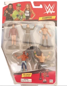 WWE Wrestler Stampers 5pk Jon Cena Kofi Kingston Bray Wyatt Jeff Hardy Finn Balo - Picture 1 of 2
