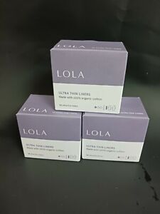 Lot of ×3 Lola Ultra Thin Liners 100% Organic Cotton 36 Ultra thin Liners️⚡