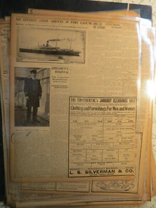 Ship History Newspaper 1912 WHITE STAR DOMINION ICE COVERED ARRIVES LATE  - Picture 1 of 1
