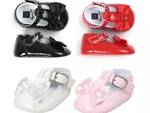 Newborn Gift Baby Girl Crib Shoes Infant Dress Shoes Mary Jane Doll Outfit Shoes - Picture 1 of 30