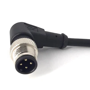 CABLE INDUSTRIAL M12, 4 POS MACHO, EN ÁNGULO, CÓDIGO A, CHAQUETA PVC NEGRO, 1 MTR - Imagen 1 de 2