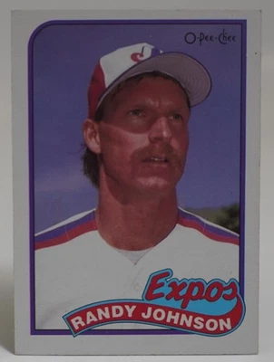 1989 OPC BASEBALL #186 RANDY JOHNSON RC HOF NICE CENTERING- RAW CARD - Image 1 of 2