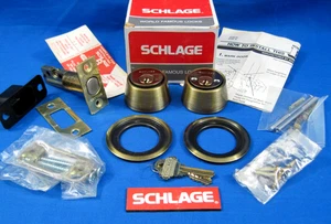 SCHLAGE - B162N - 609 x 609 - Double Cylinder Deadbolt - Antique Brass - Bild 1 von 8