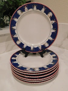 Oneida Winter Buddies snowman dinner plates - Set of SEVEN - Picture 1 of 5