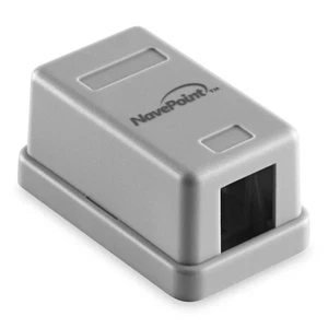 NavePoint Keystone Jack Surface-Mount Box 1-Port Gray, 10-Pack - Picture 1 of 4