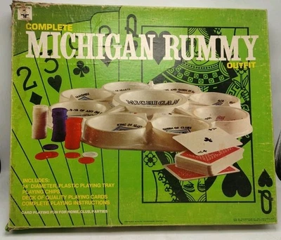Vintage 1966 Transogram Michigan Rummy Kitty Rare White Plastic Tray Complete  - Image 1 of 4