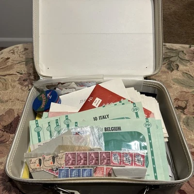 Vintage Estate International Stamps Collection & US Stamps With Luggage - Image 1 of 4