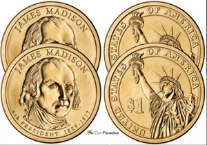 2007 P & D BU James Madison Dollars from US Mint Roll CP2293 - Picture 1 of 1