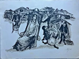 Bernstein Moshe - ""Jüdische Hochzeit"" Lithographie handsigniert und nummeriert 77/200 - Bild 1 von 3