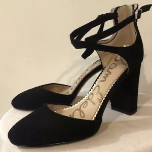Sam Edelman Damen-Pumps "Simmons" schwarz Wildleder klobiger Absatz Größe 7M - Bild 1 von 12