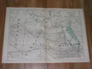 1906 ANTIQUE MAP OF SASKATCHEWAN MANITOBA ALBERTA TELEGRAPH / CANADA - Picture 1 of 5