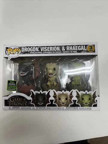 Funko Pop Game of Thrones Dragon Viserion & Rhaegal ECCC 3 pack 2020 Cover