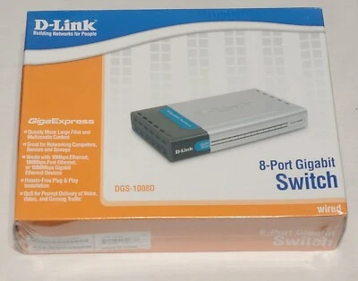 D-Link DGS-1008D 8-Port Gigabit Switch New Sealed - Image 1 of 2